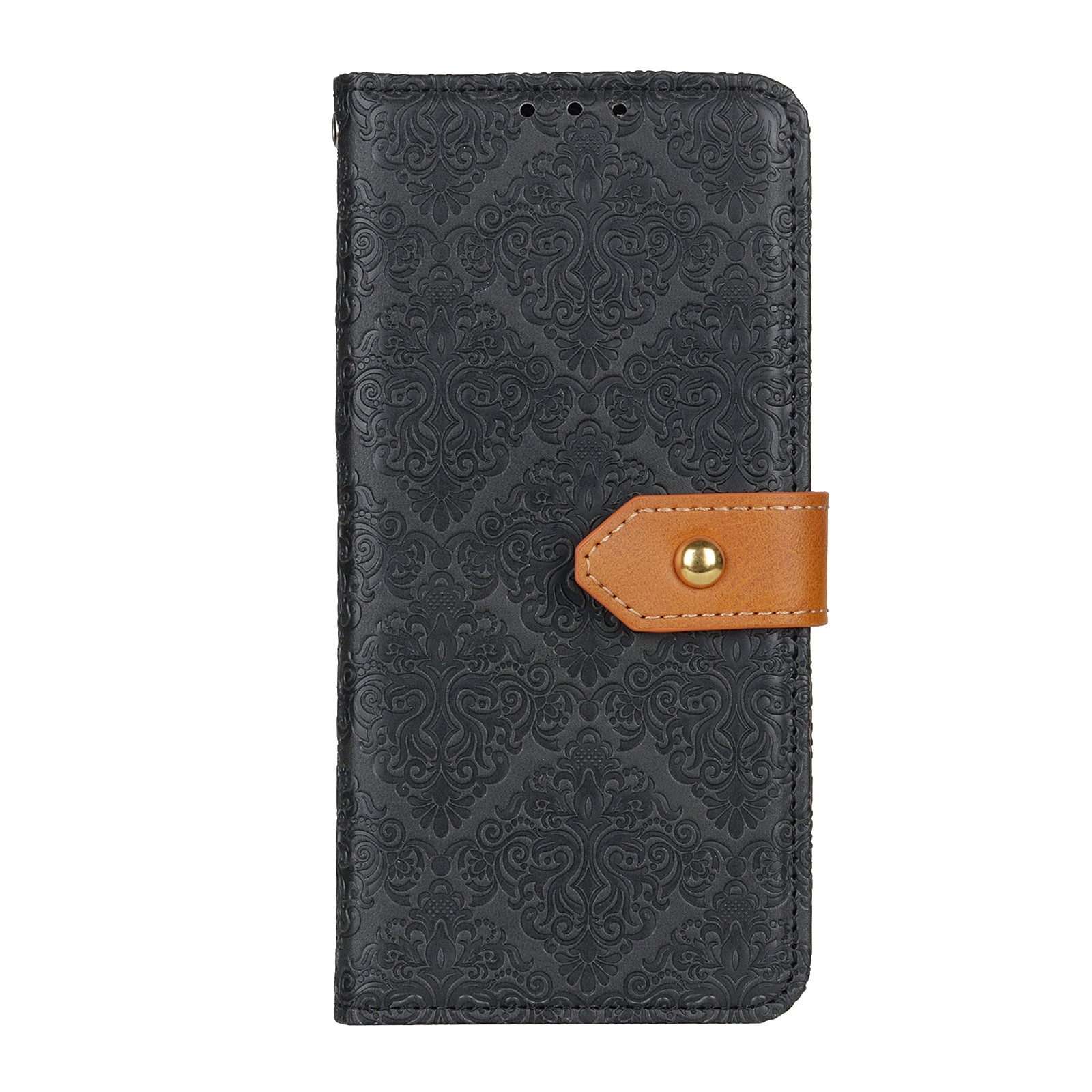 For Redmi 14C 4G European Floral Embossed Leather Phone Case(Black)