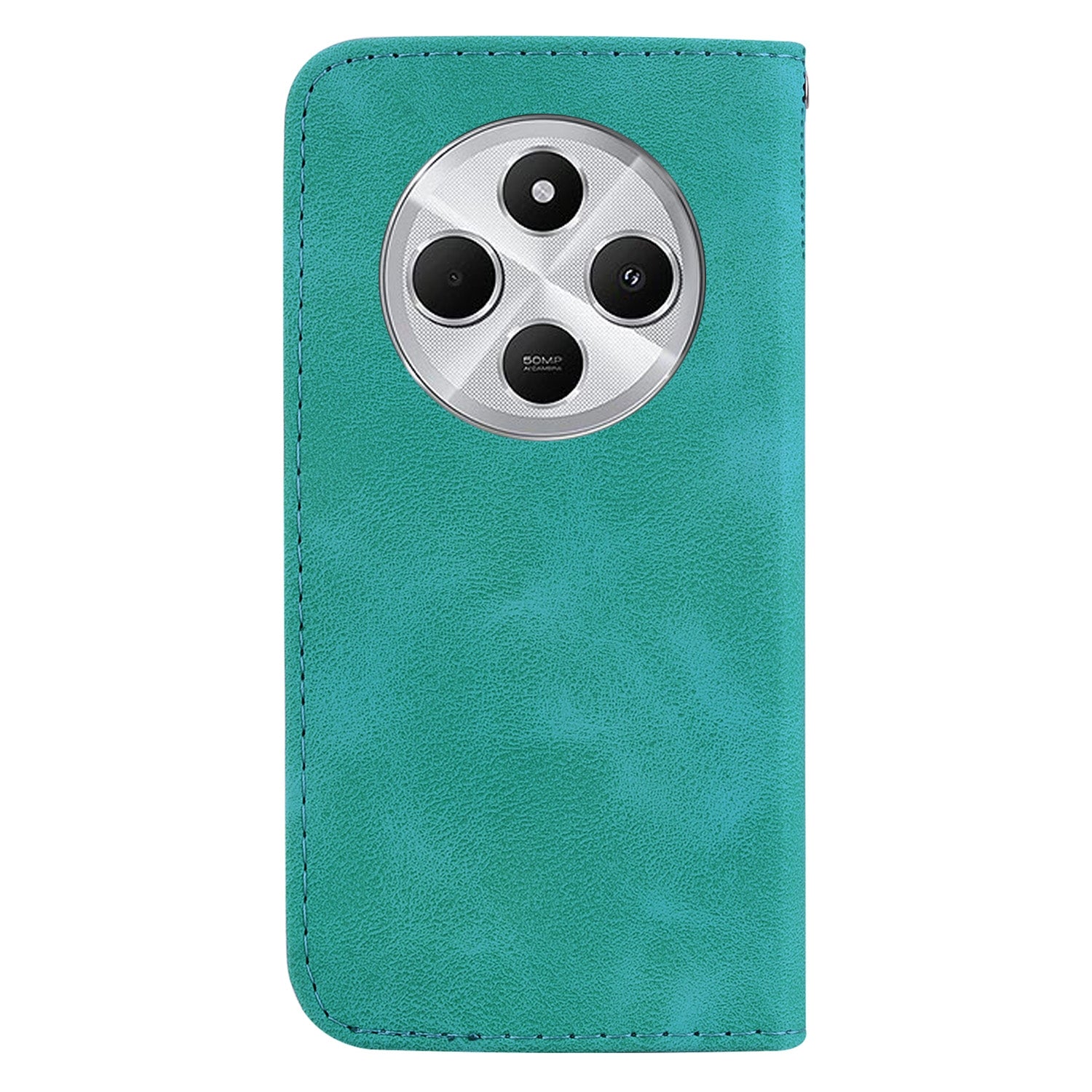 For Redmi 14C 4G Seven-shaped Embossed Leather Phone Case(Green)