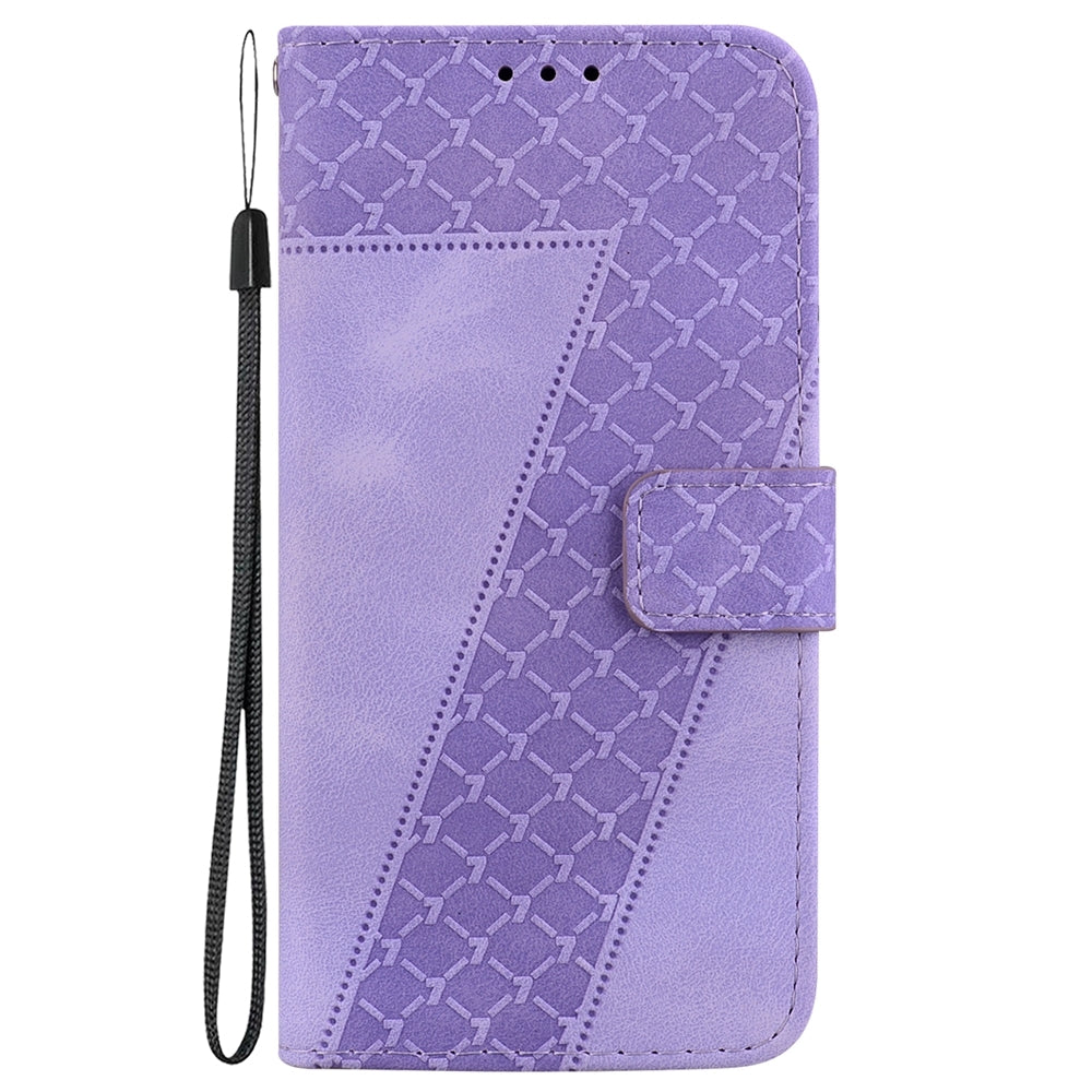 For Redmi 14C 4G Seven-shaped Embossed Leather Phone Case(Purple)