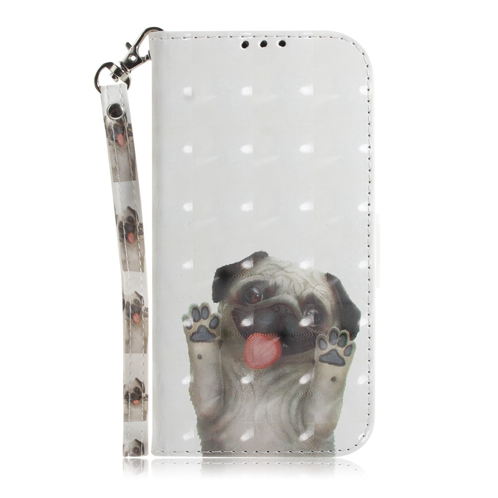 For Redmi 14C 4G 3D Colored Flip Leather Phone Case(Pug)