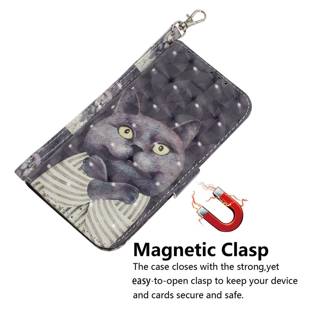 For Redmi 14C 4G 3D Colored Flip Leather Phone Case(Hug Cat)