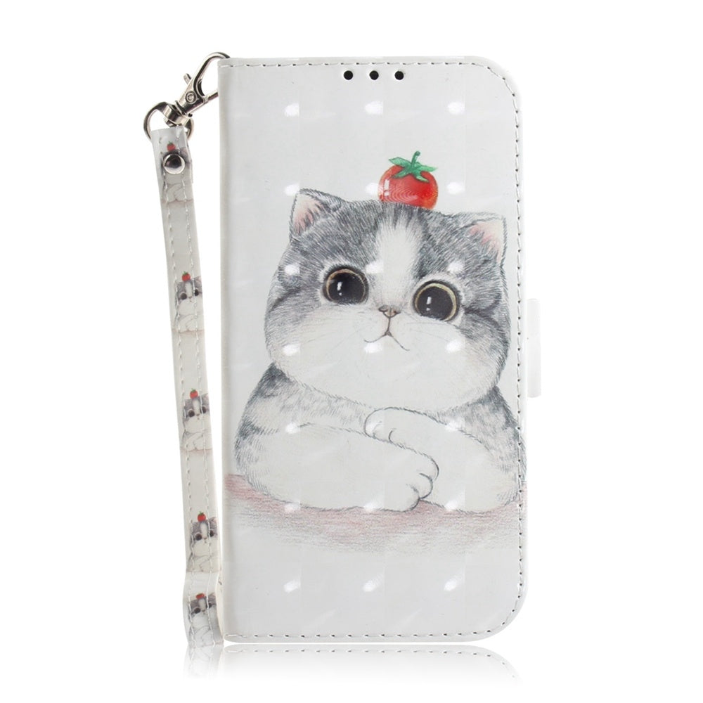 For Redmi 14C 4G 3D Colored Flip Leather Phone Case(Cute Cat)