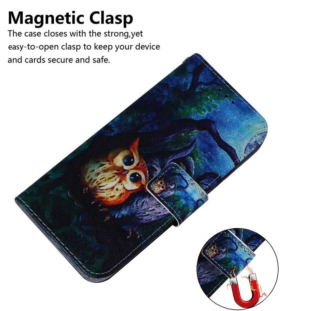 For Redmi 14C 4G Coloured Drawing Flip Leather Phone Case(Oil Painting Owl)