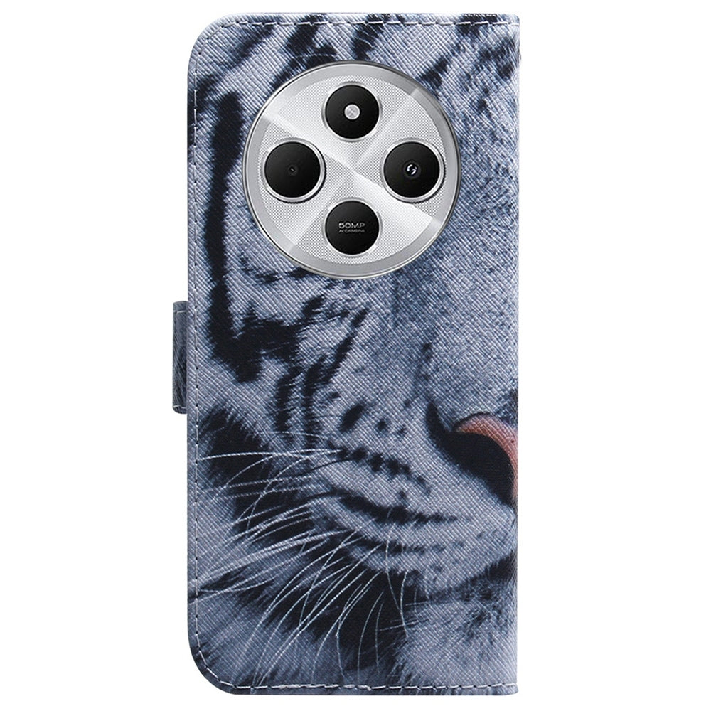 For Redmi 14C 4G Coloured Drawing Flip Leather Phone Case(Tiger)