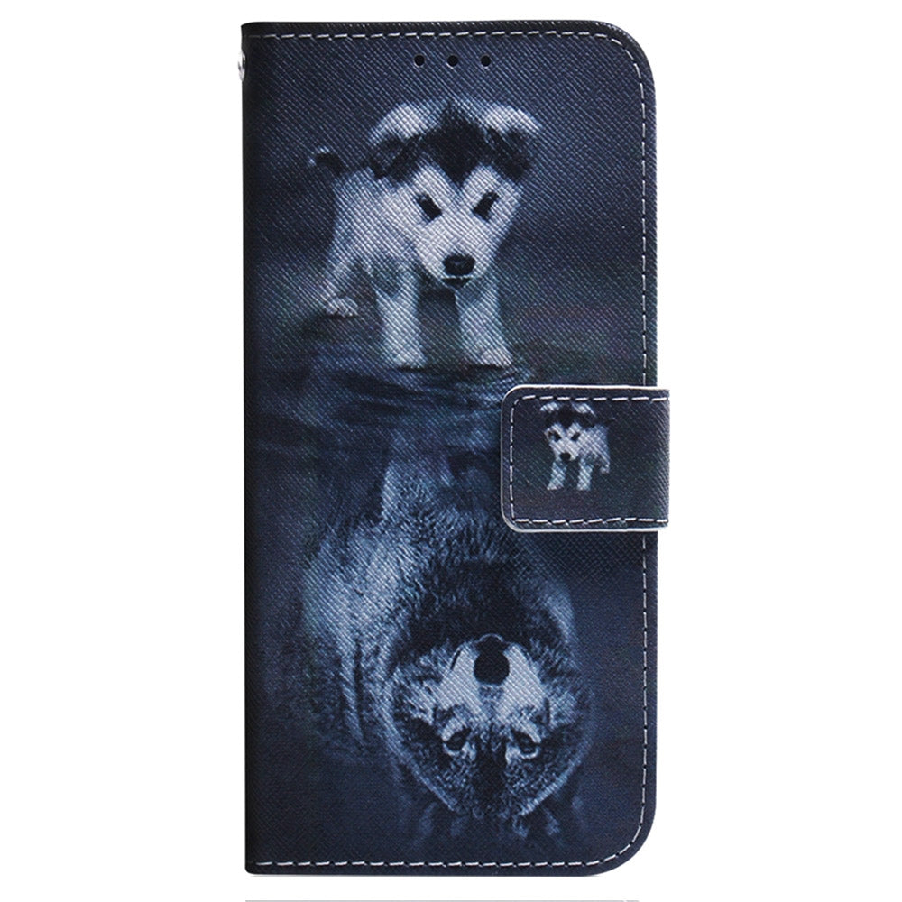 For Redmi 14C 4G Coloured Drawing Flip Leather Phone Case(Wolf and Dog)