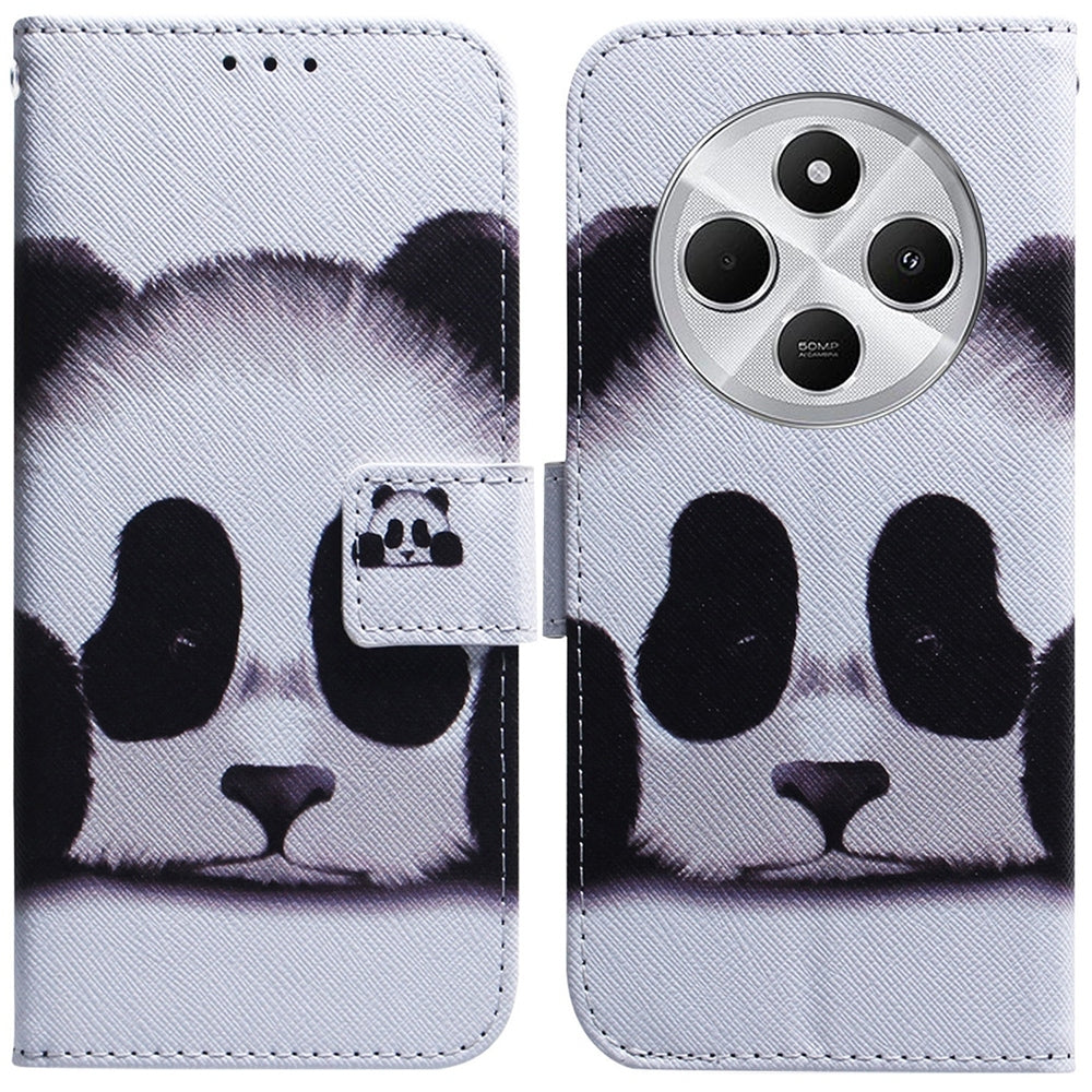 For Redmi 14C 4G Coloured Drawing Flip Leather Phone Case(Panda)