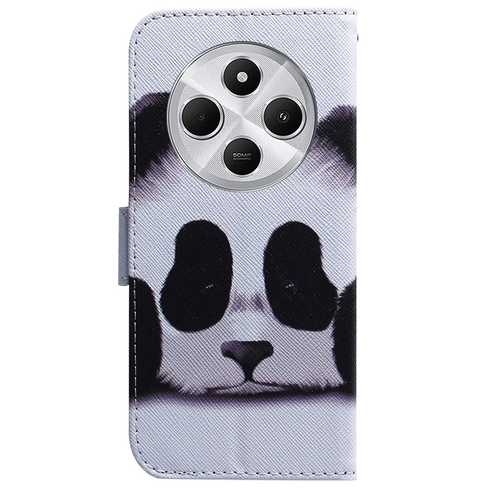 For Redmi 14C 4G Coloured Drawing Flip Leather Phone Case(Panda)