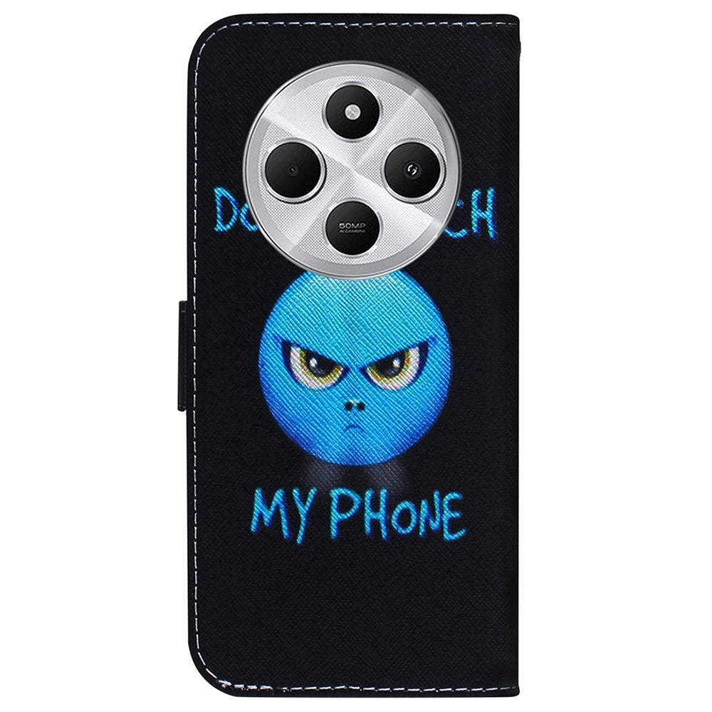 For Redmi 14C 4G Coloured Drawing Flip Leather Phone Case(Anger)