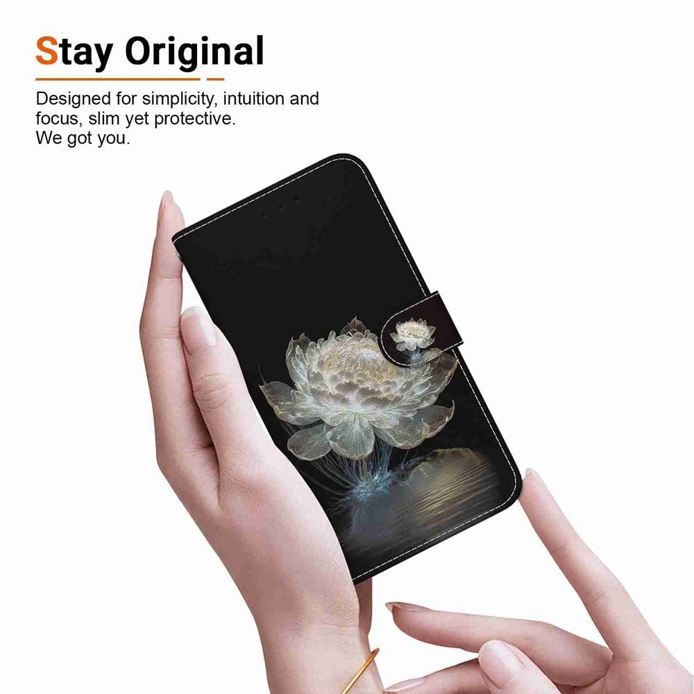 For Redmi 14C 4G Crystal Texture Colored Drawing Leather Phone Case(Crystal Peony)