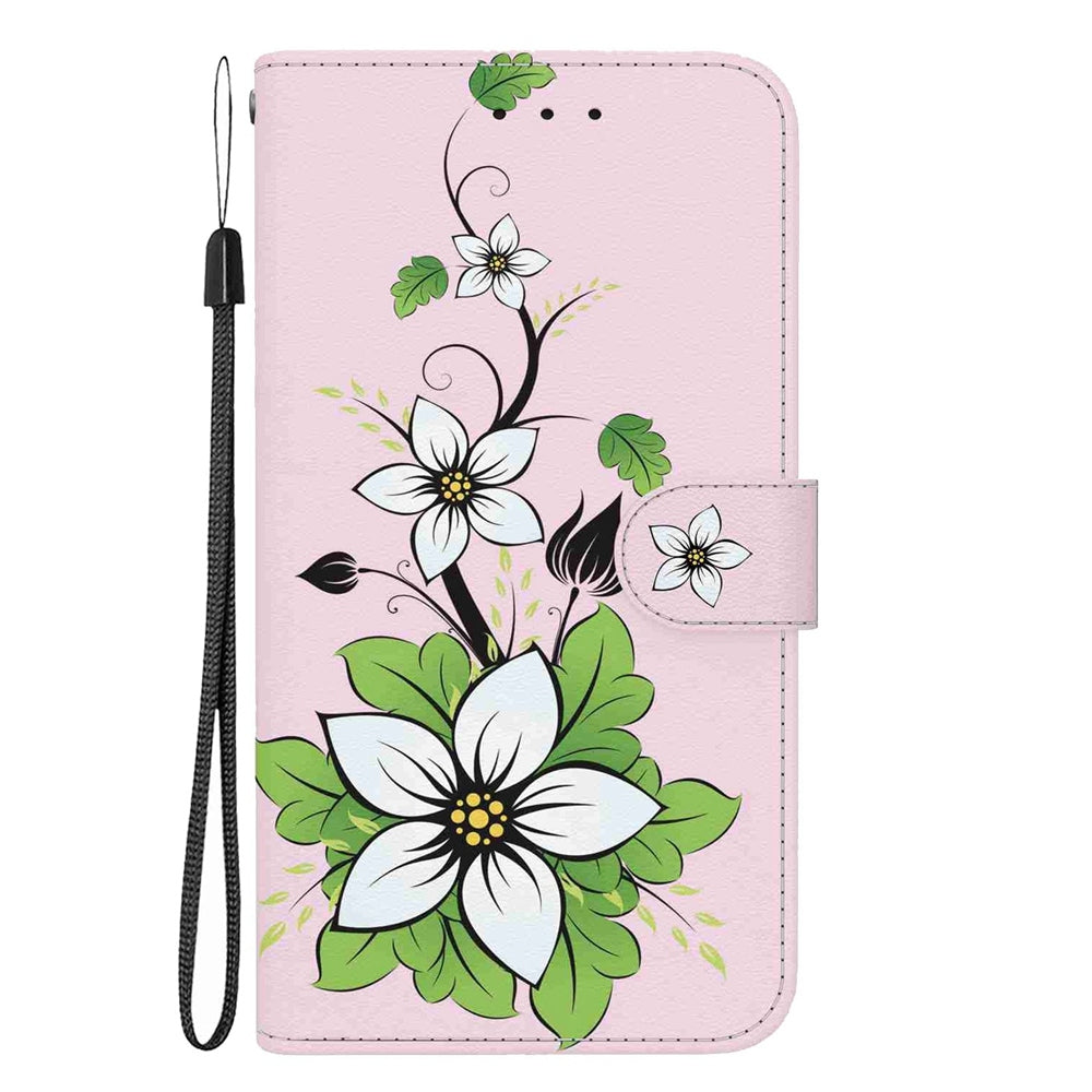 For Redmi 14C 4G Crystal Texture Colored Drawing Leather Phone Case(Lily)