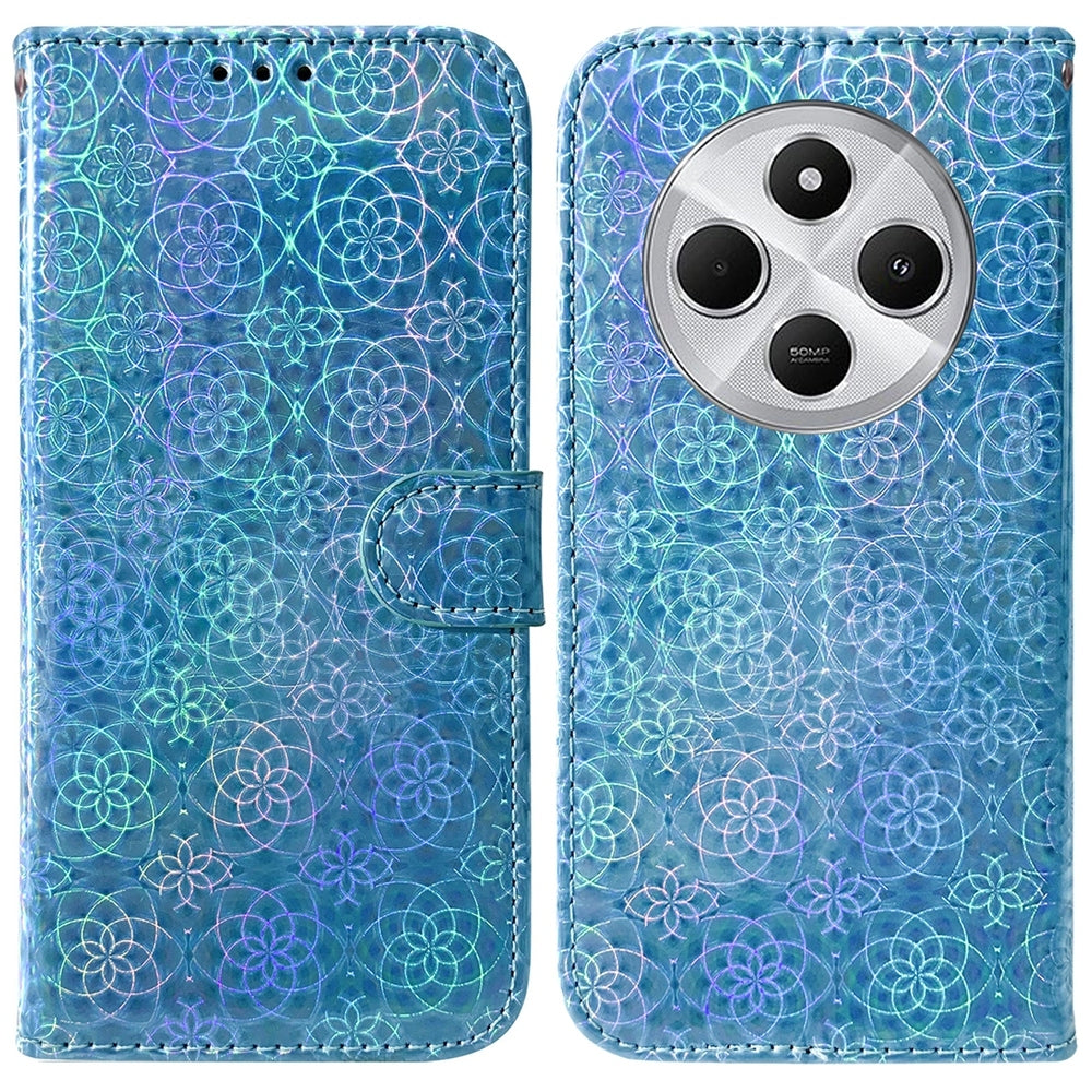 For Redmi 14C 4G Colorful Magnetic Buckle Leather Phone Case(Blue)