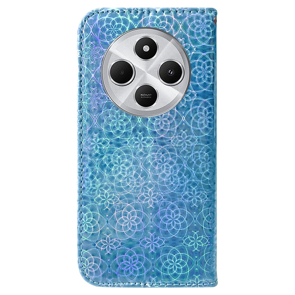 For Redmi 14C 4G Colorful Magnetic Buckle Leather Phone Case(Blue)