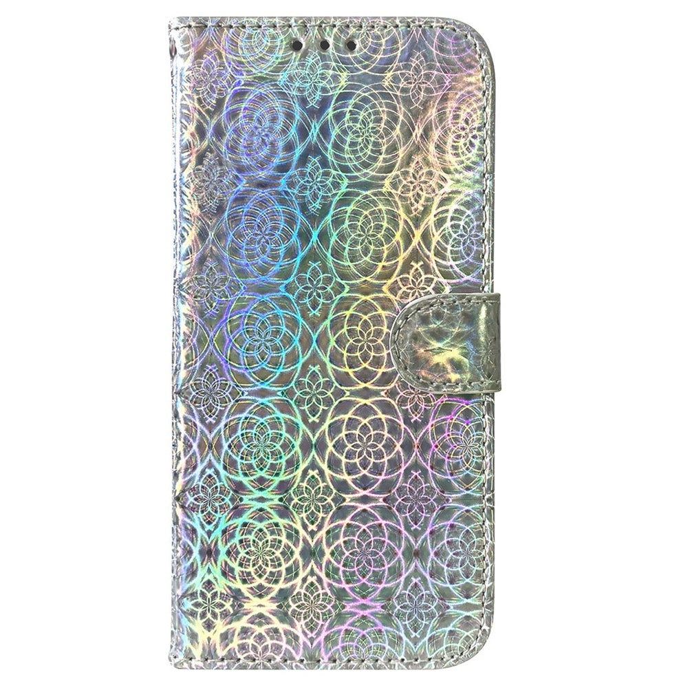 For Redmi 14C 4G Colorful Magnetic Buckle Leather Phone Case(Silver)