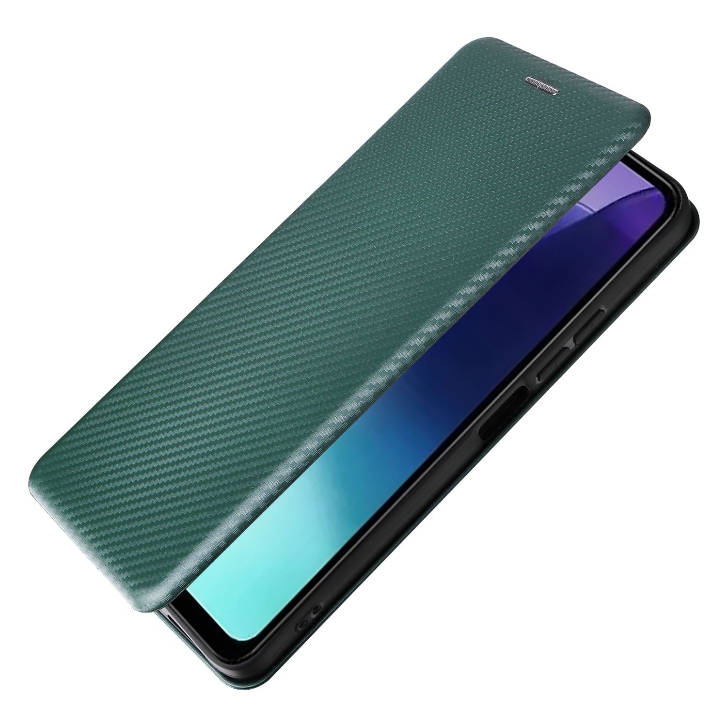 For Redmi 14C Carbon Fiber Texture Flip Leather Phone Case(Green)