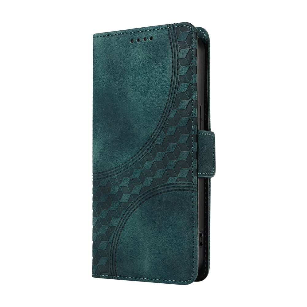 For Redmi 14C 4G Embossed Rhombus Starry Leather Phone Case(Green)