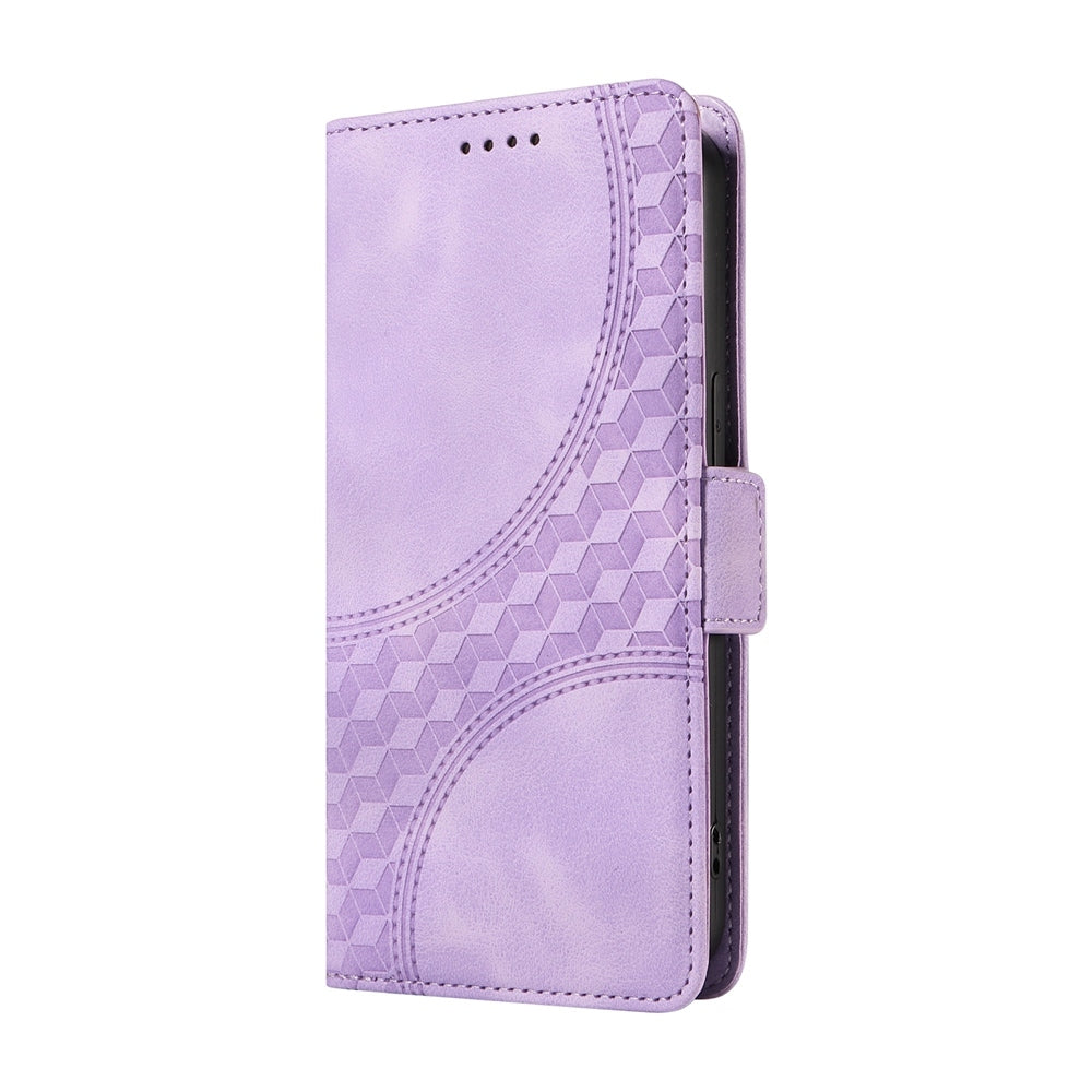 For Redmi 14C 4G Embossed Rhombus Starry Leather Phone Case(Purple)