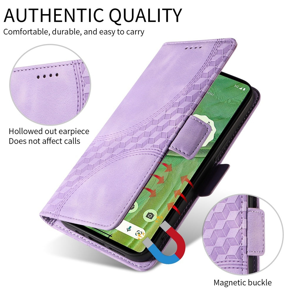 For Redmi 14C 4G Embossed Rhombus Starry Leather Phone Case(Purple)