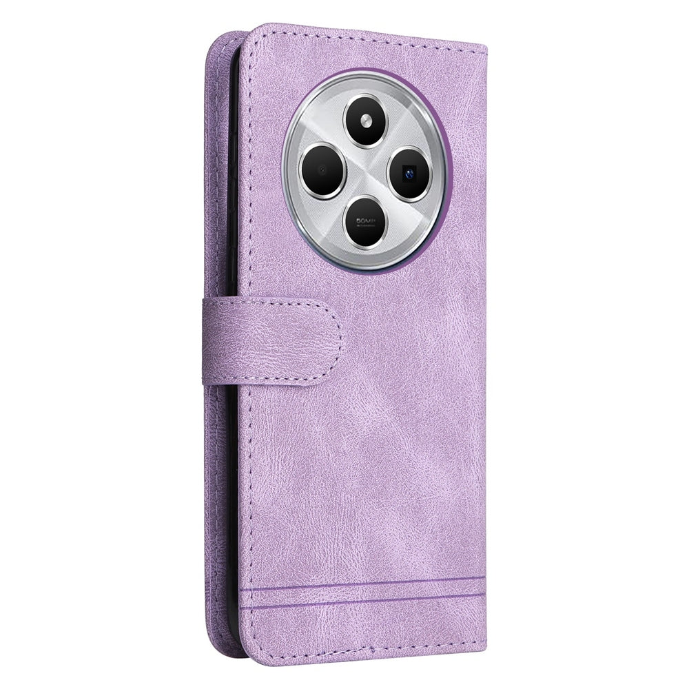 For Redmi 14C 4G Skin Feel Life Tree Metal Button Leather Phone Case(Purple)