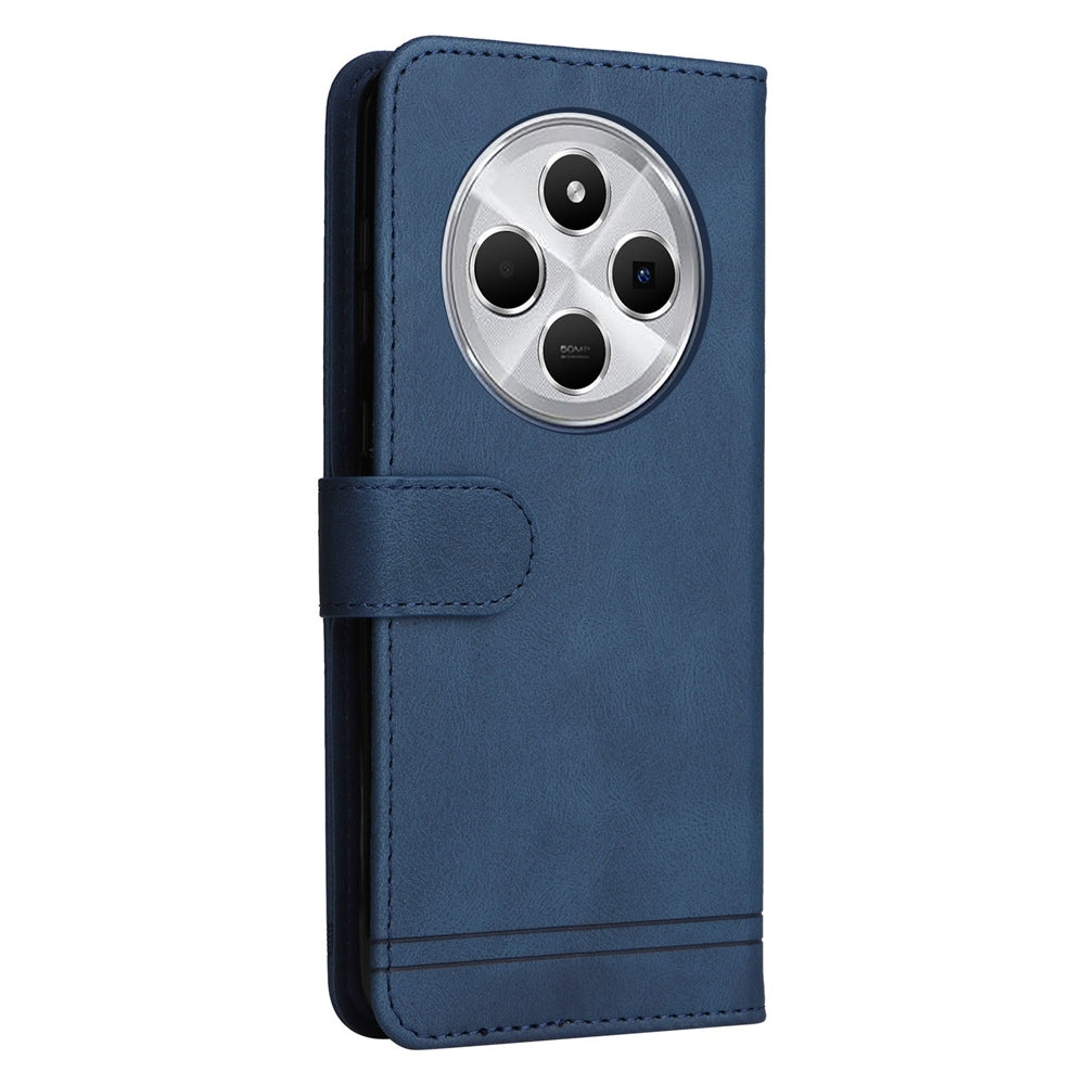 For Redmi 14C 4G Skin Feel Life Tree Metal Button Leather Phone Case(Blue)