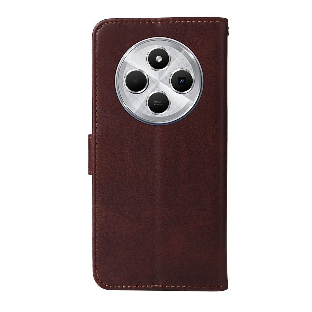 For Redmi 14C 4G Classic Calf Texture Flip Leather Phone Case(Brown)