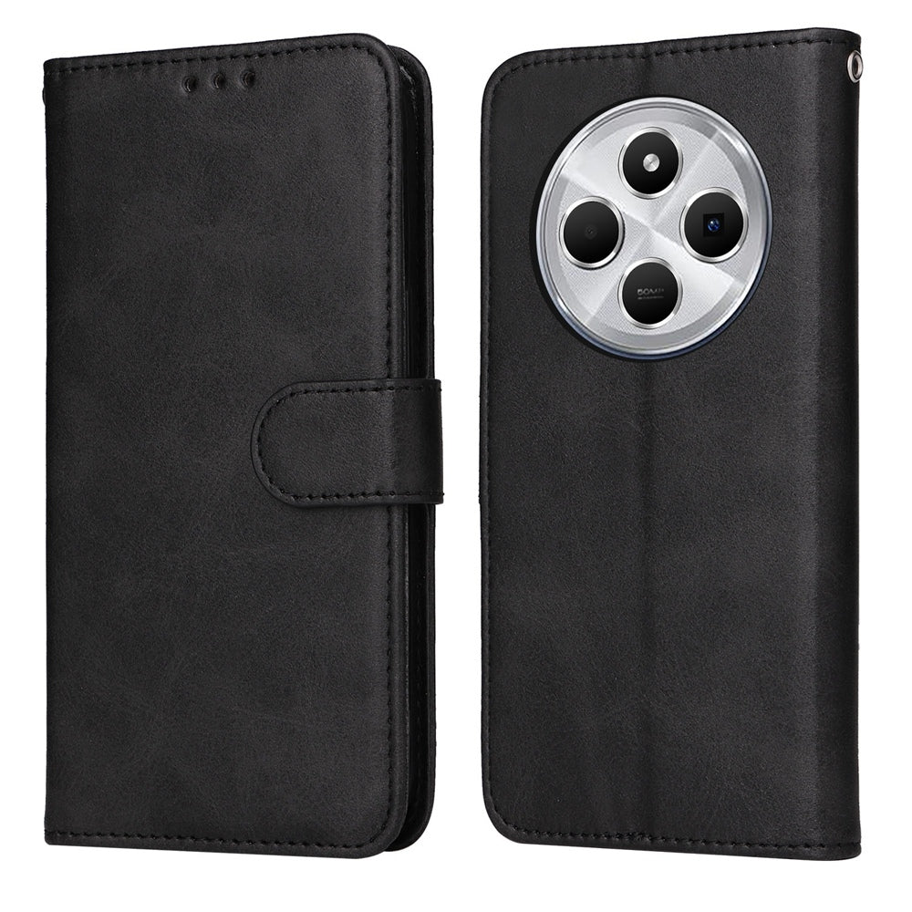 For Redmi 14C 4G Classic Calf Texture Flip Leather Phone Case(Black)