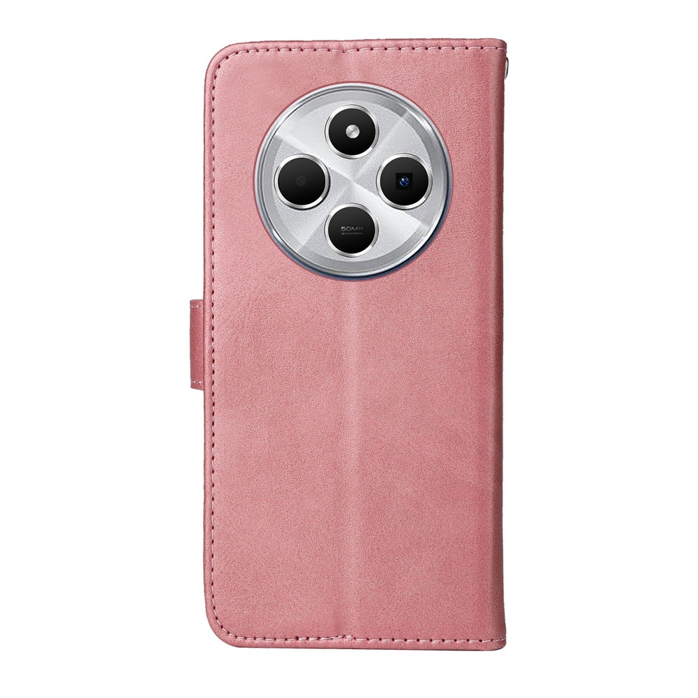 For Redmi 14C 4G Classic Calf Texture Flip Leather Phone Case(Rose Gold)