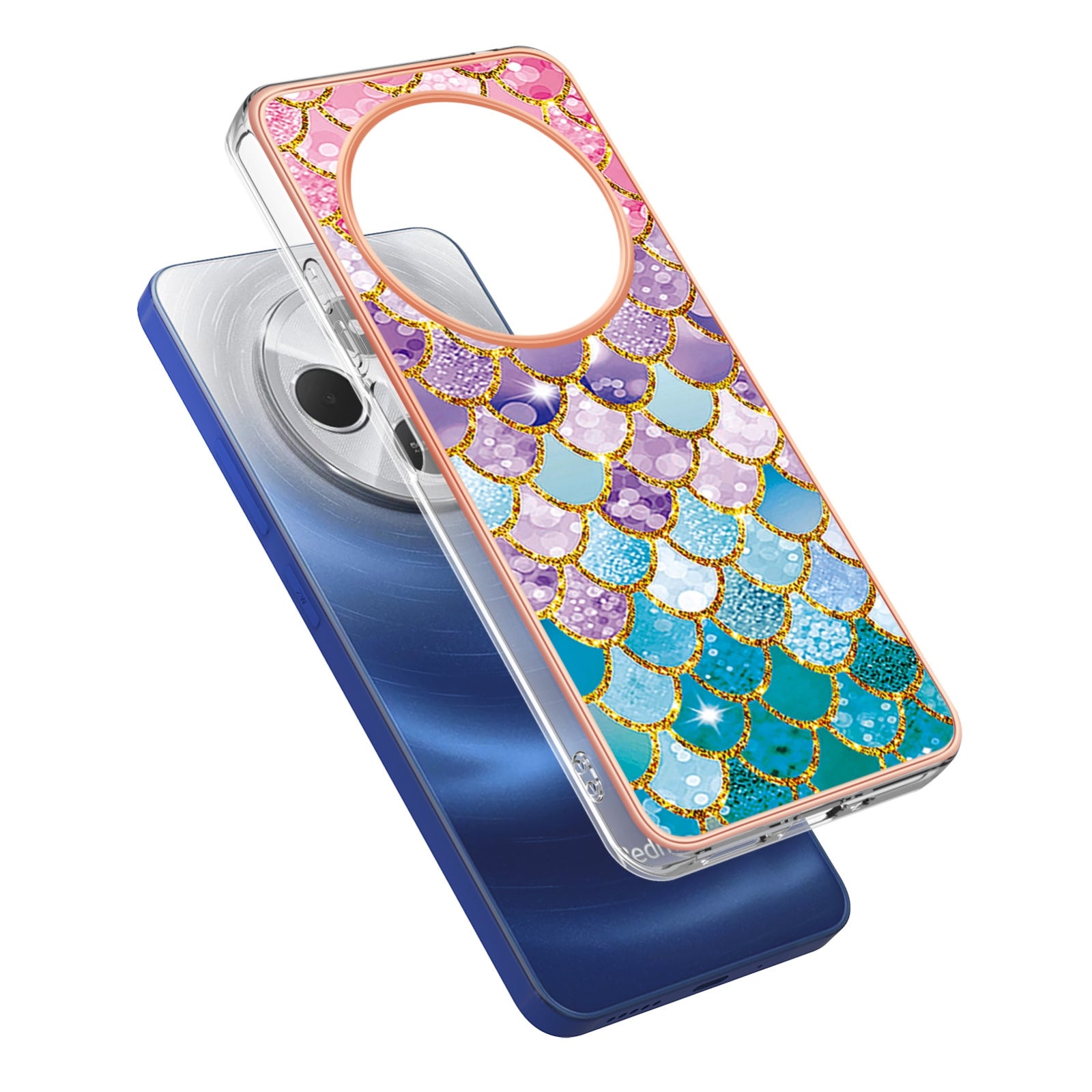 For Redmi 14C 4G Electroplating IMD TPU Phone Case(Colorful Scales)