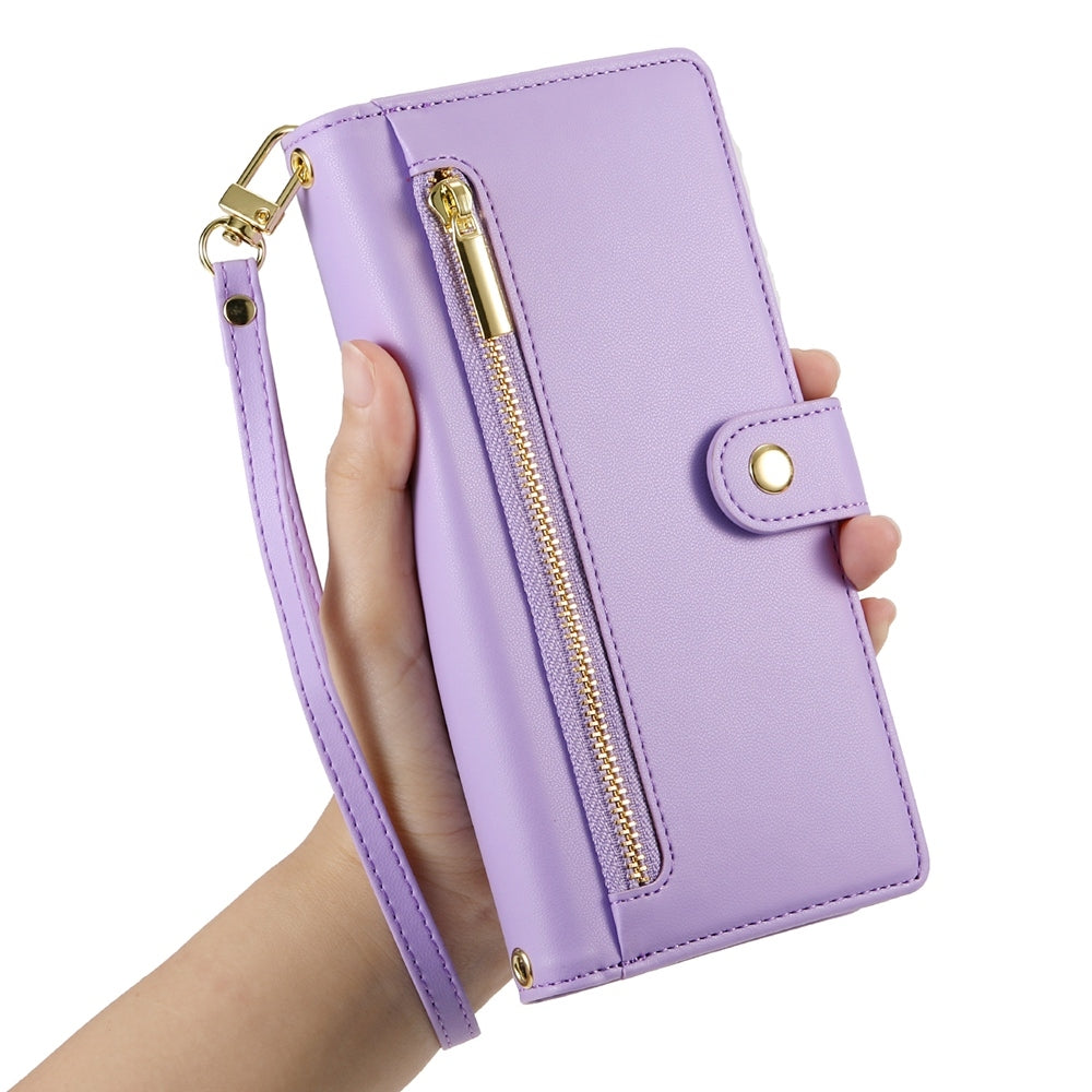 For Redmi 14C 4G Nine Card-slot Zipper Wallet Bag Leather Phone Case(Purple)