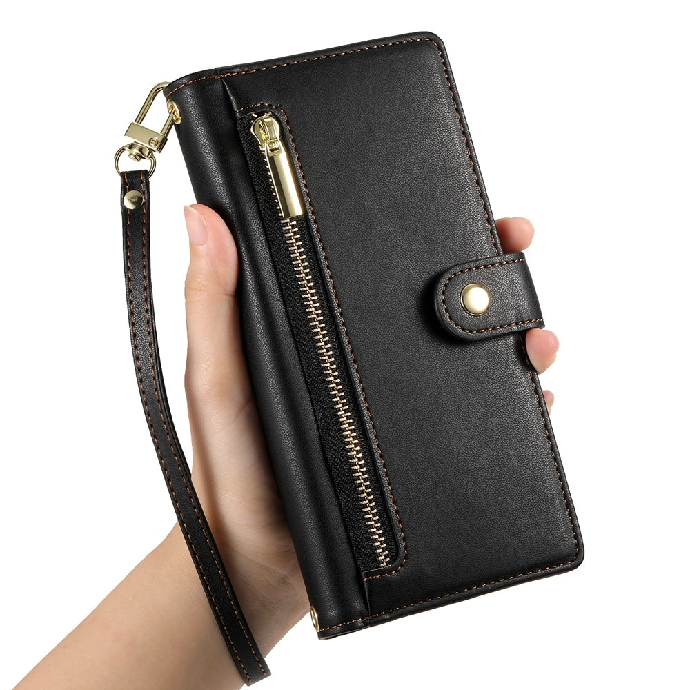 For Redmi 14C 4G Nine Card-slot Zipper Wallet Bag Leather Phone Case(Black)