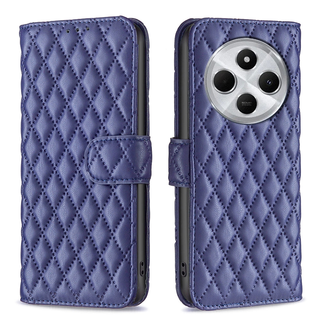 For Redmi 14C 4G Diamond Lattice Wallet Flip Leather Phone Case(Blue)