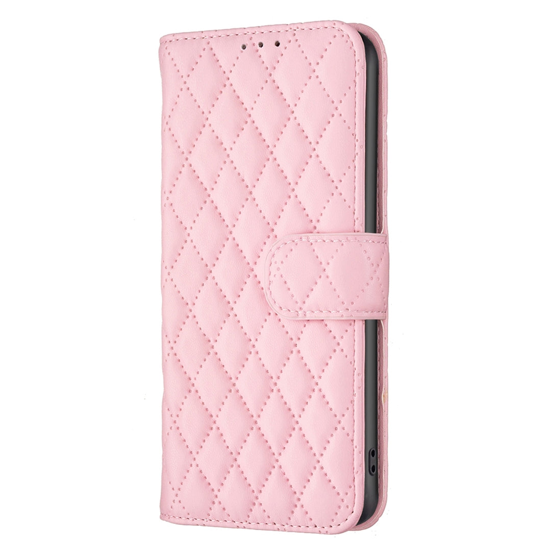 For Redmi 14C 4G Diamond Lattice Wallet Flip Leather Phone Case(Pink)