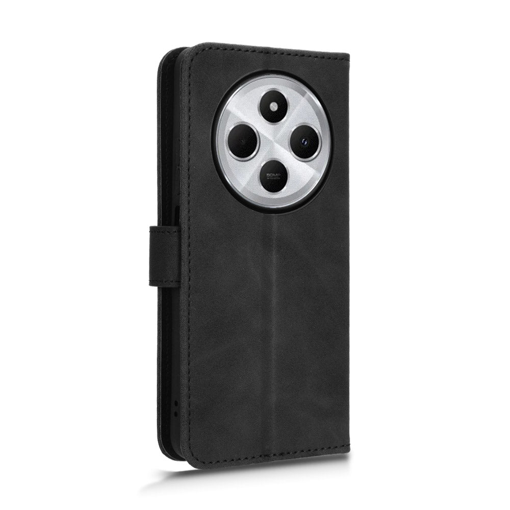 For Redmi 14C Skin Feel Magnetic Flip Leather Phone Case(Black)