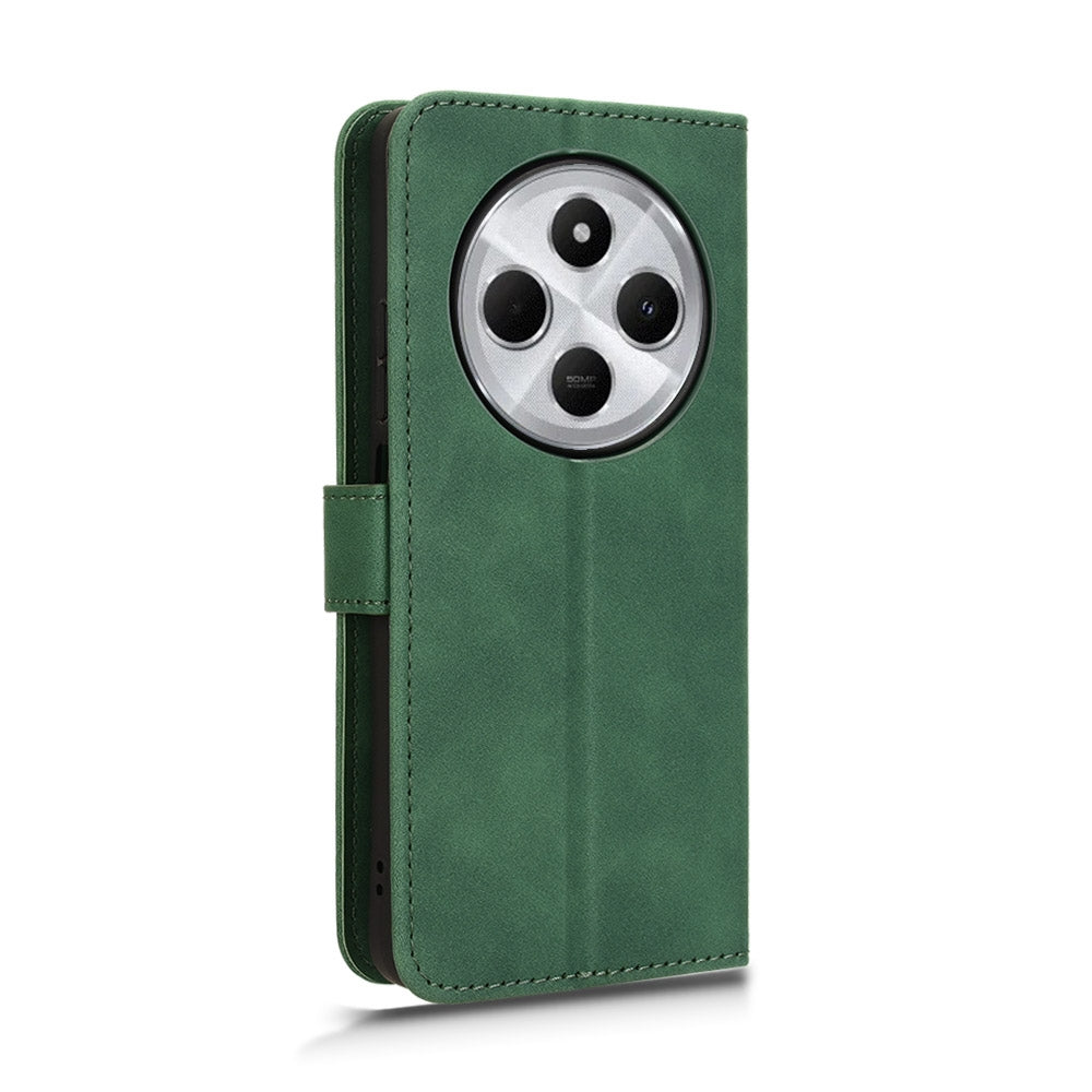 For Redmi 14C Skin Feel Magnetic Flip Leather Phone Case(Green)