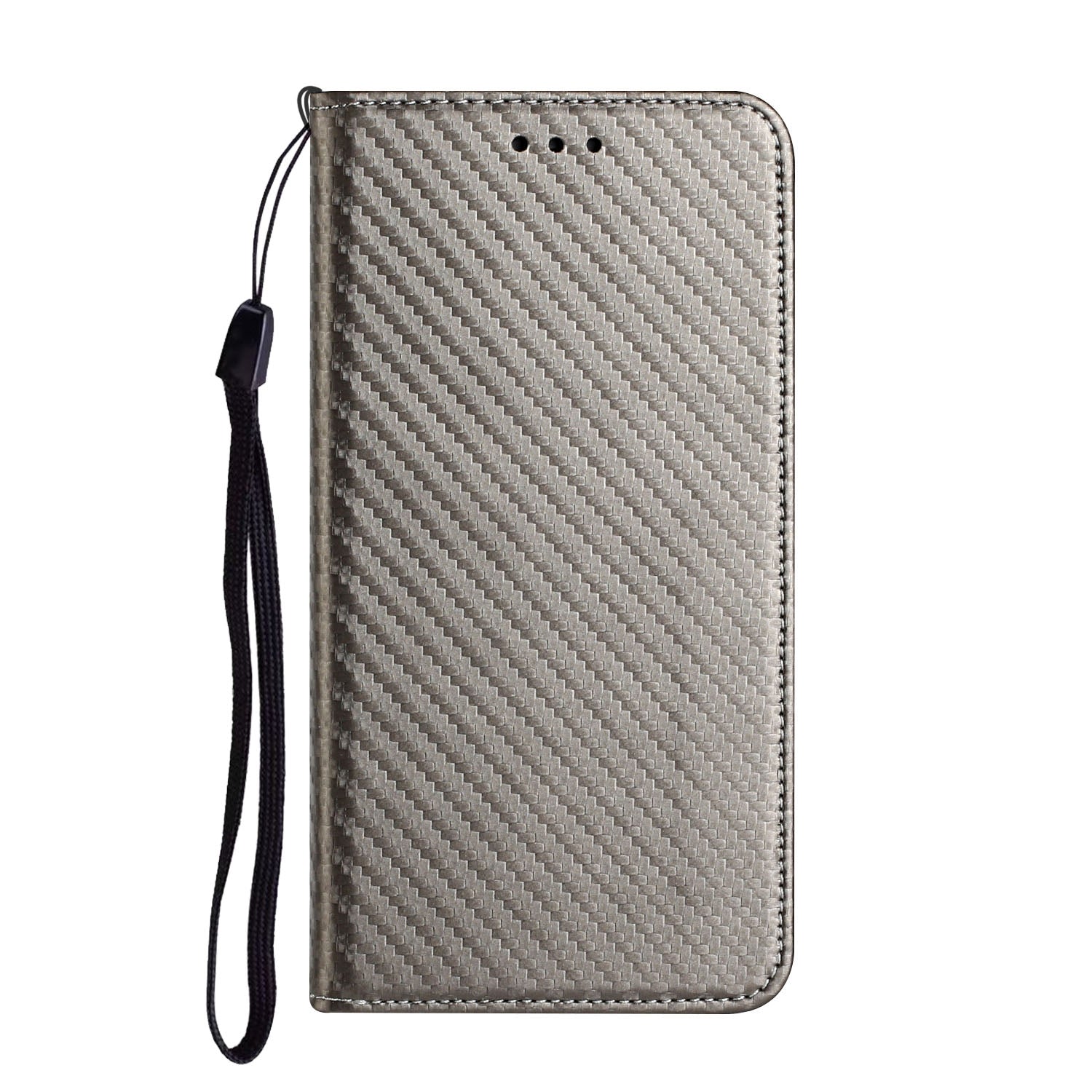 For Redmi 14C 4G Carbon Fiber Texture Magnetic Flip Leather Phone Case(Grey)