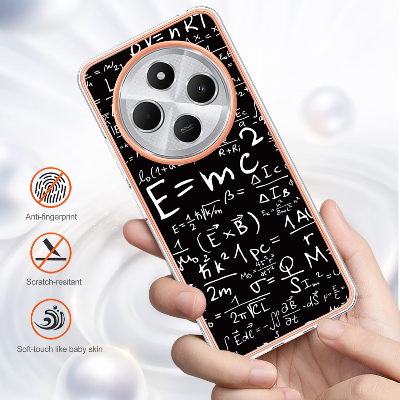 For Redmi 14C 4G Electroplating Marble Dual-side IMD Phone Case(Equation)