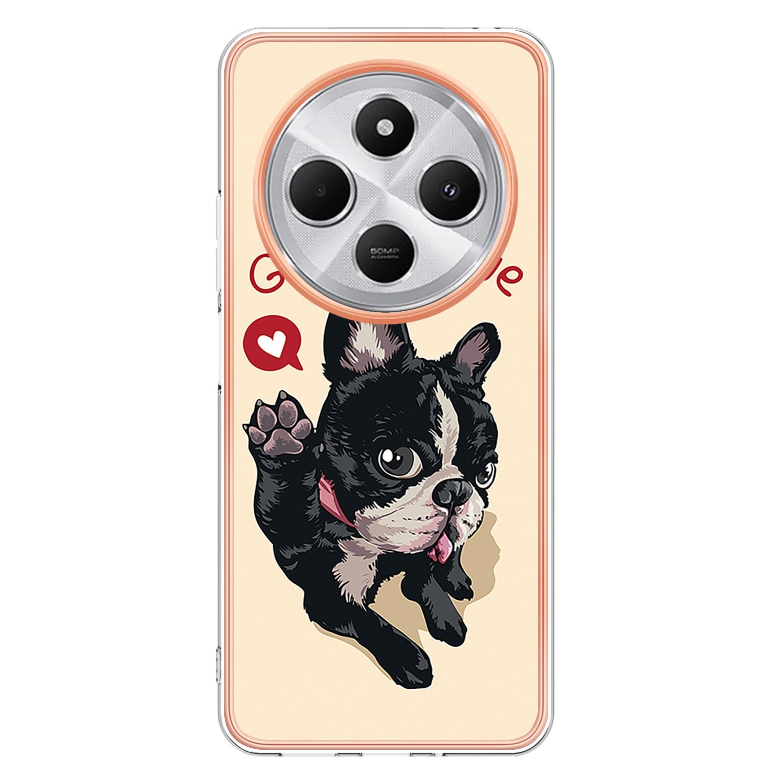 For Redmi 14C 4G Electroplating Marble Dual-side IMD Phone Case(Lucky Dog)