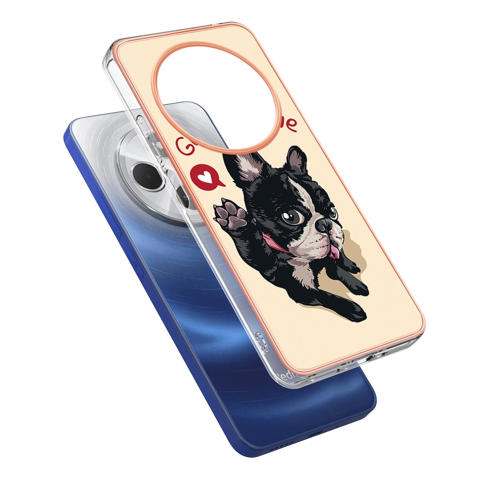 For Redmi 14C 4G Electroplating Marble Dual-side IMD Phone Case(Lucky Dog)