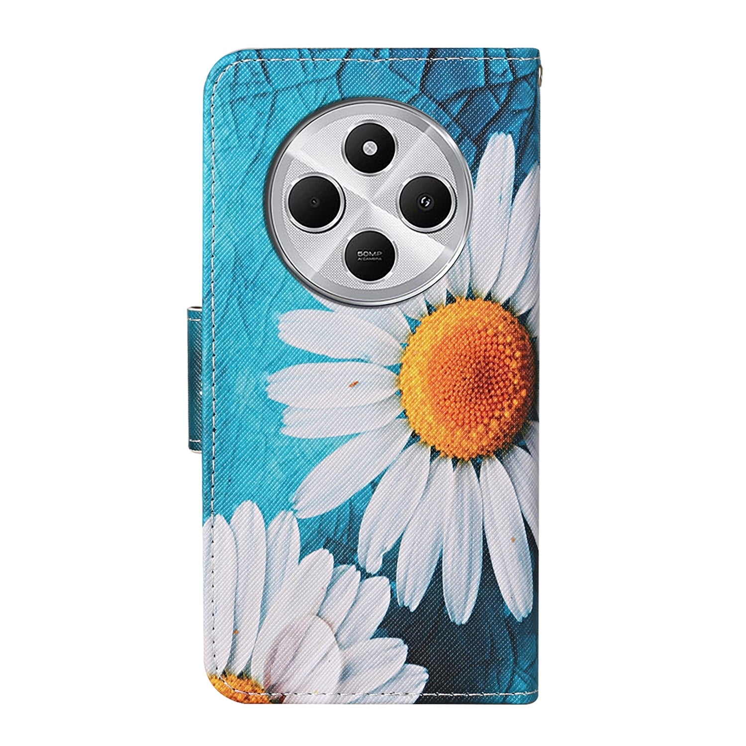 For Redmi 14C 4G Colored Drawing Pattern Leather Phone Case(Chrysanthemum)