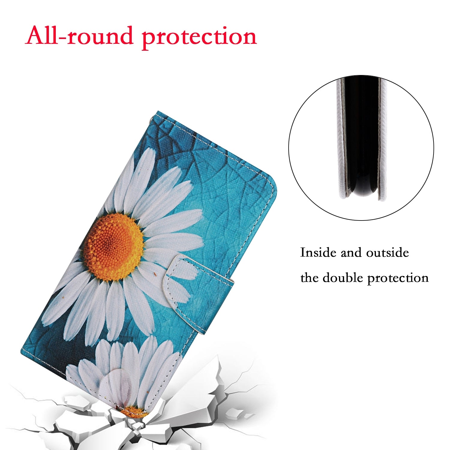 For Redmi 14C 4G Colored Drawing Pattern Leather Phone Case(Chrysanthemum)