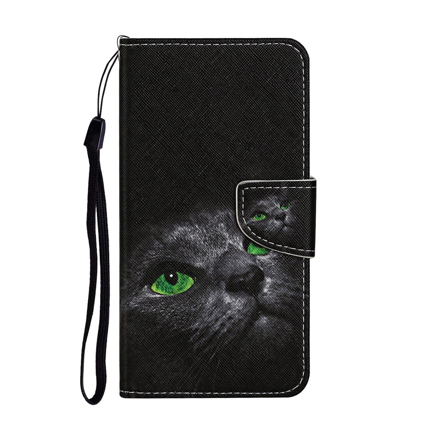 For Redmi 14C 4G Colored Drawing Pattern Leather Phone Case(Black Cat)