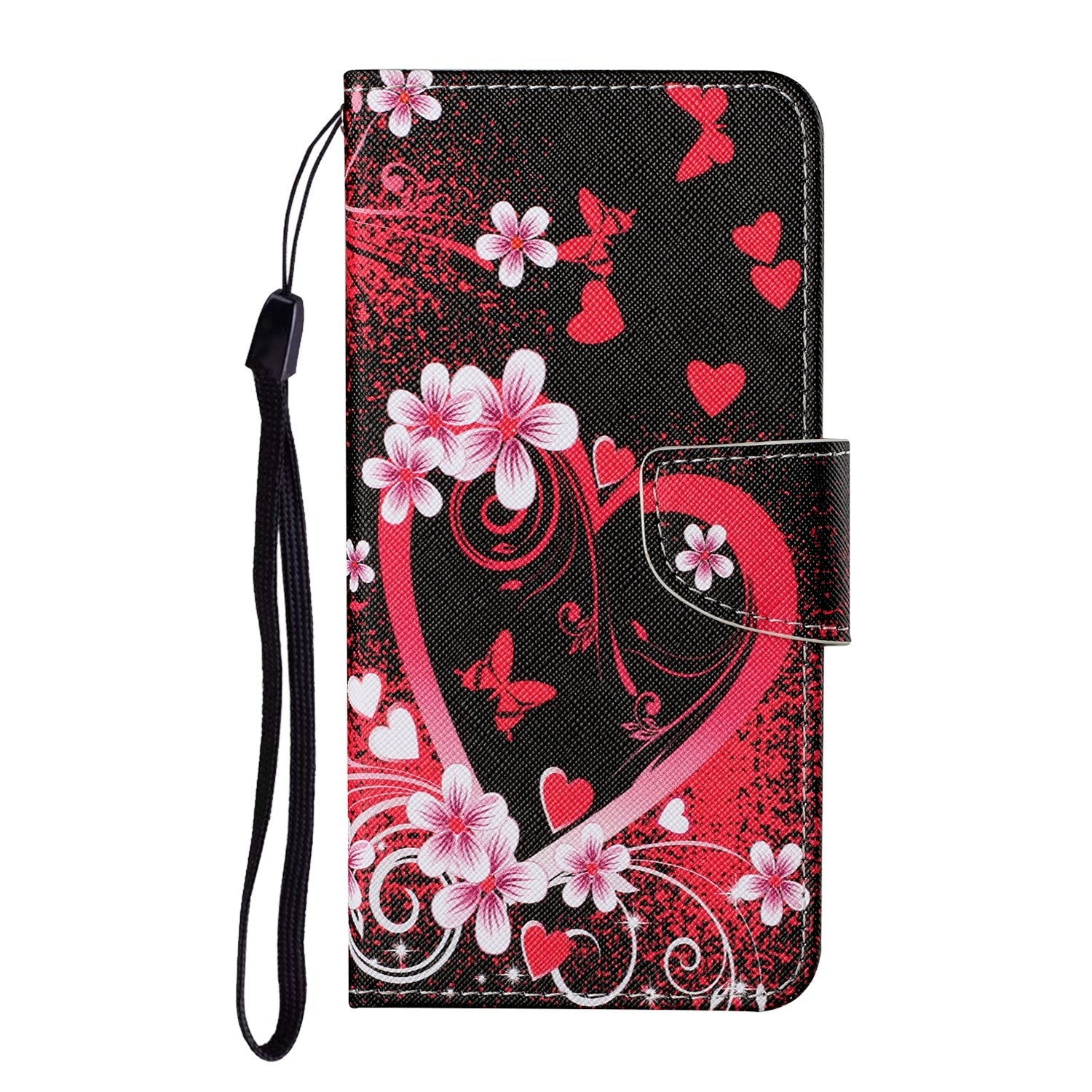 For Redmi 14C 4G Colored Drawing Pattern Leather Phone Case(Red Heart)