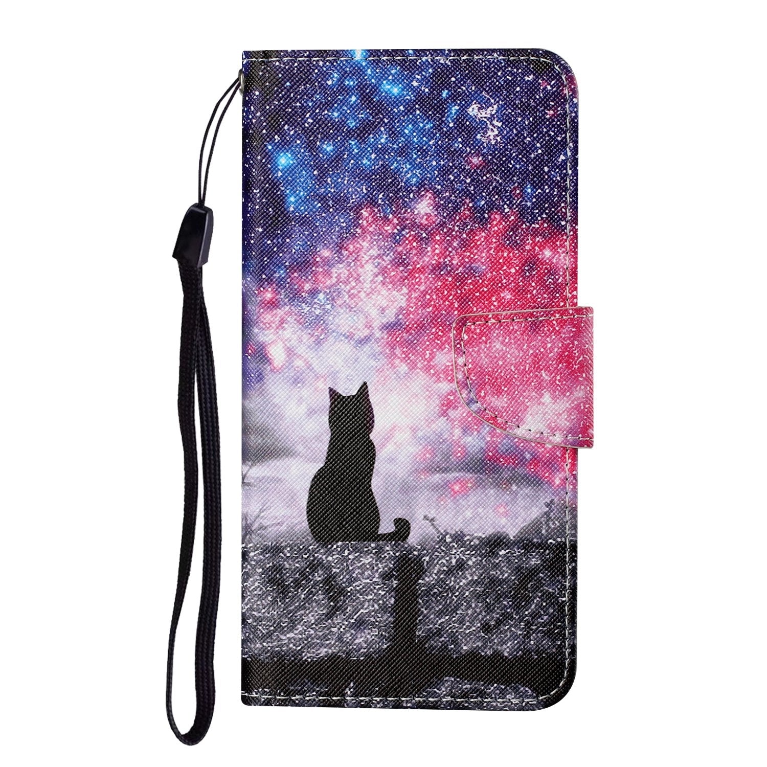 For Redmi 14C 4G Colored Drawing Pattern Leather Phone Case(Star Sky Cat)