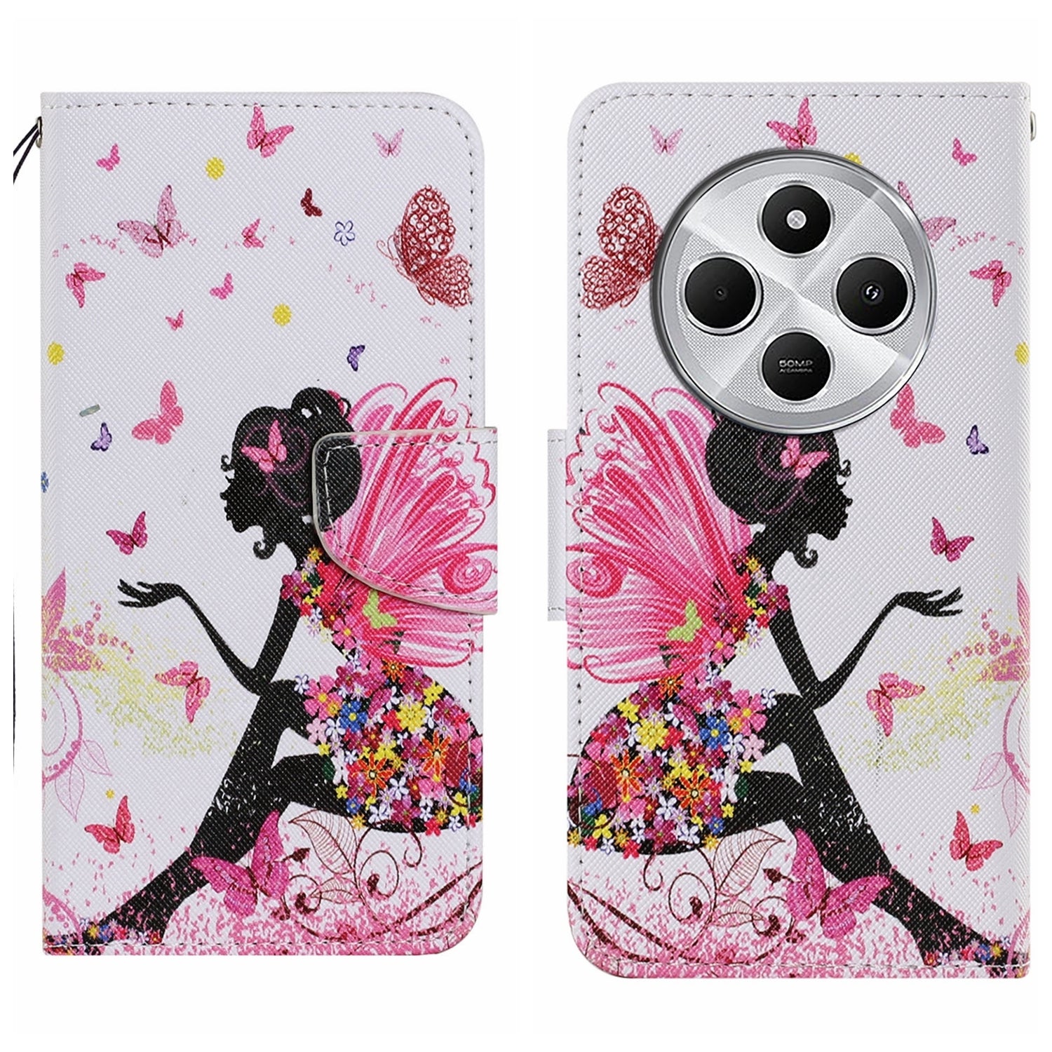 For Redmi 14C 4G Colored Drawing Pattern Leather Phone Case(Dancing Girl)