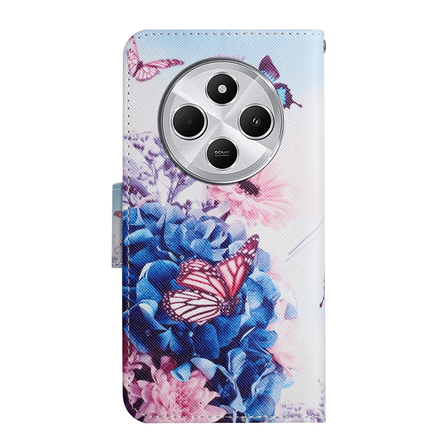 For Redmi 14C 4G Colored Drawing Pattern Leather Phone Case(Purple Butterfly)