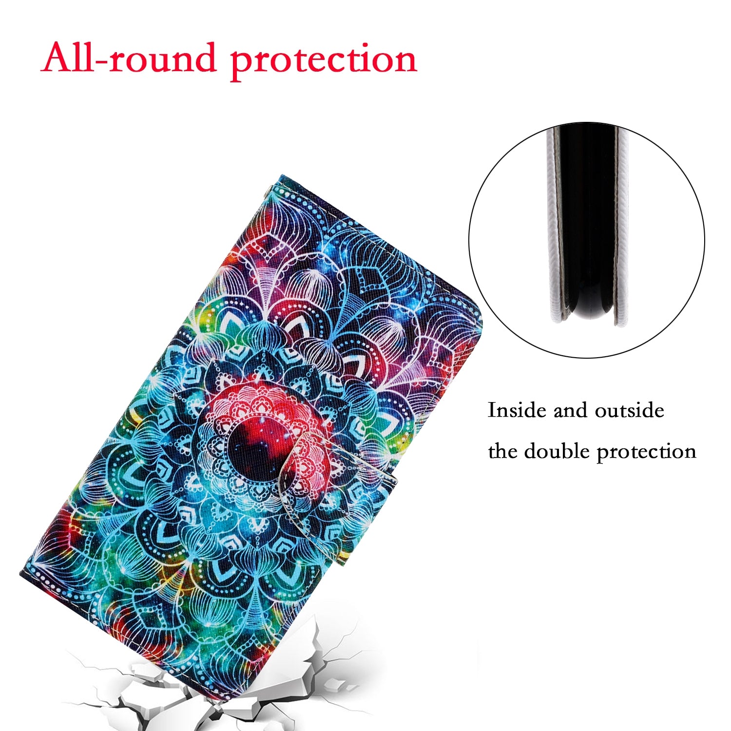 For Redmi 14C 4G Colored Drawing Pattern Leather Phone Case(Mandala)