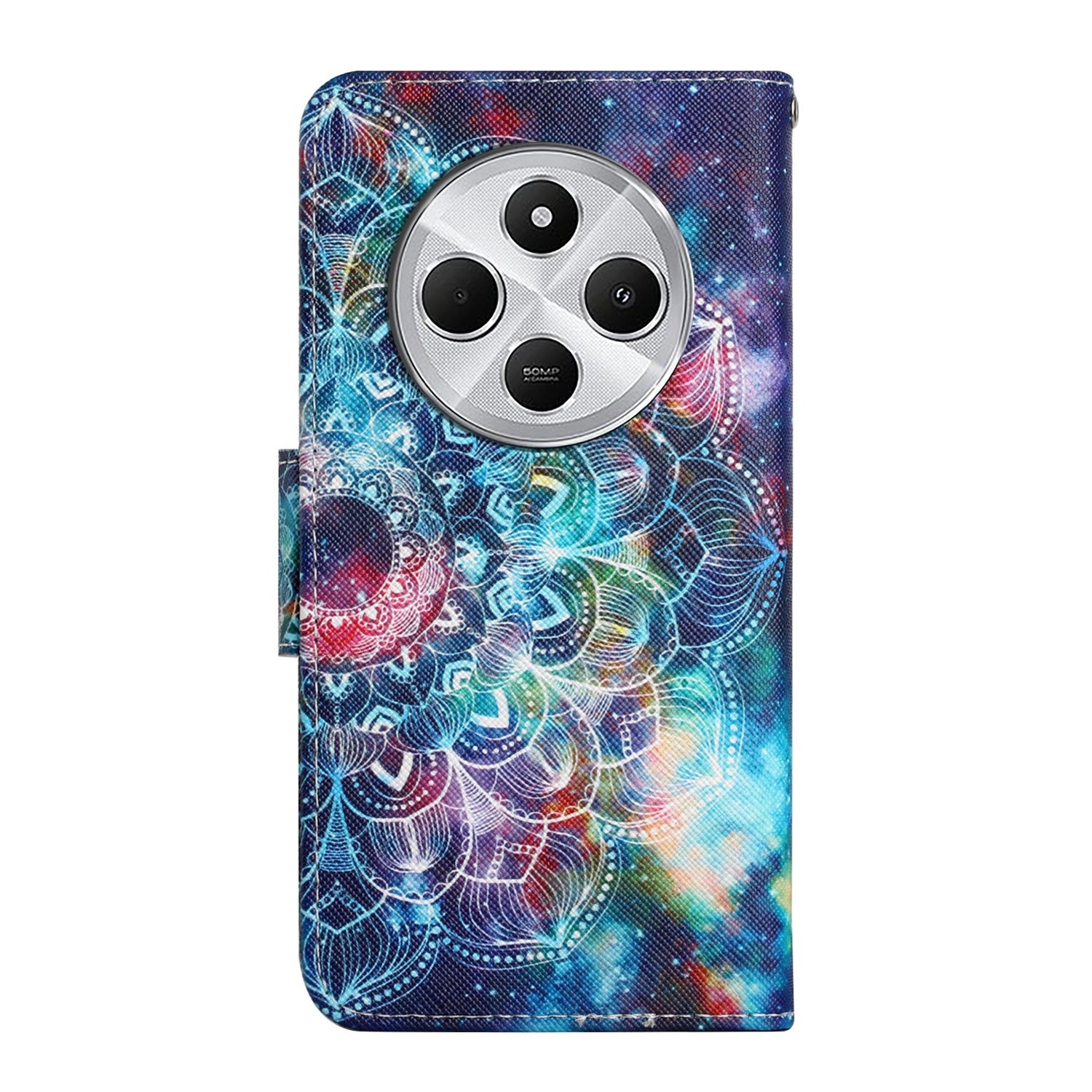 For Redmi 14C 4G Colored Drawing Pattern Leather Phone Case(Star Mandala)