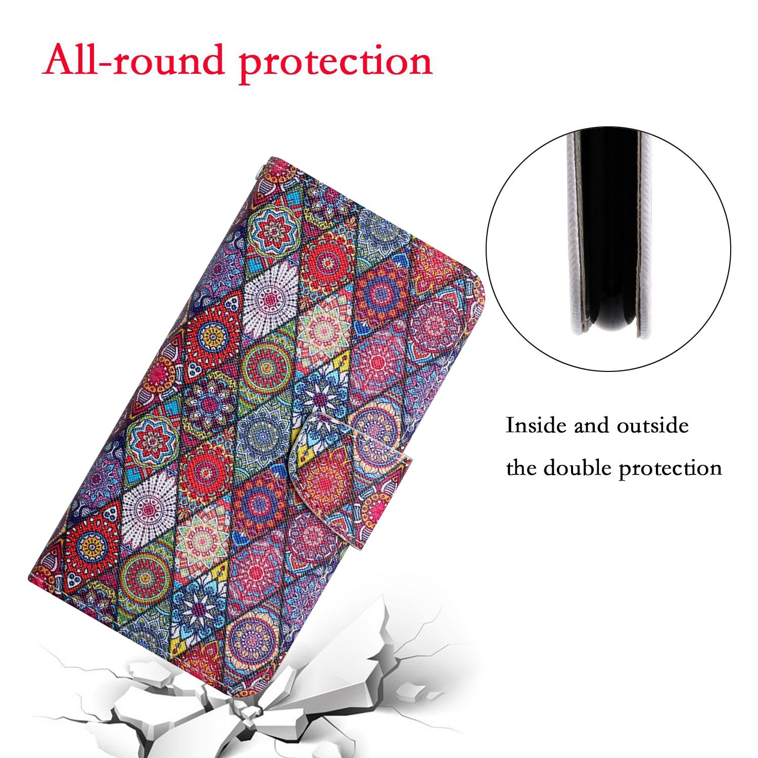 For Redmi 14C 4G Colored Drawing Pattern Leather Phone Case(Diamond Kaleidoscope)