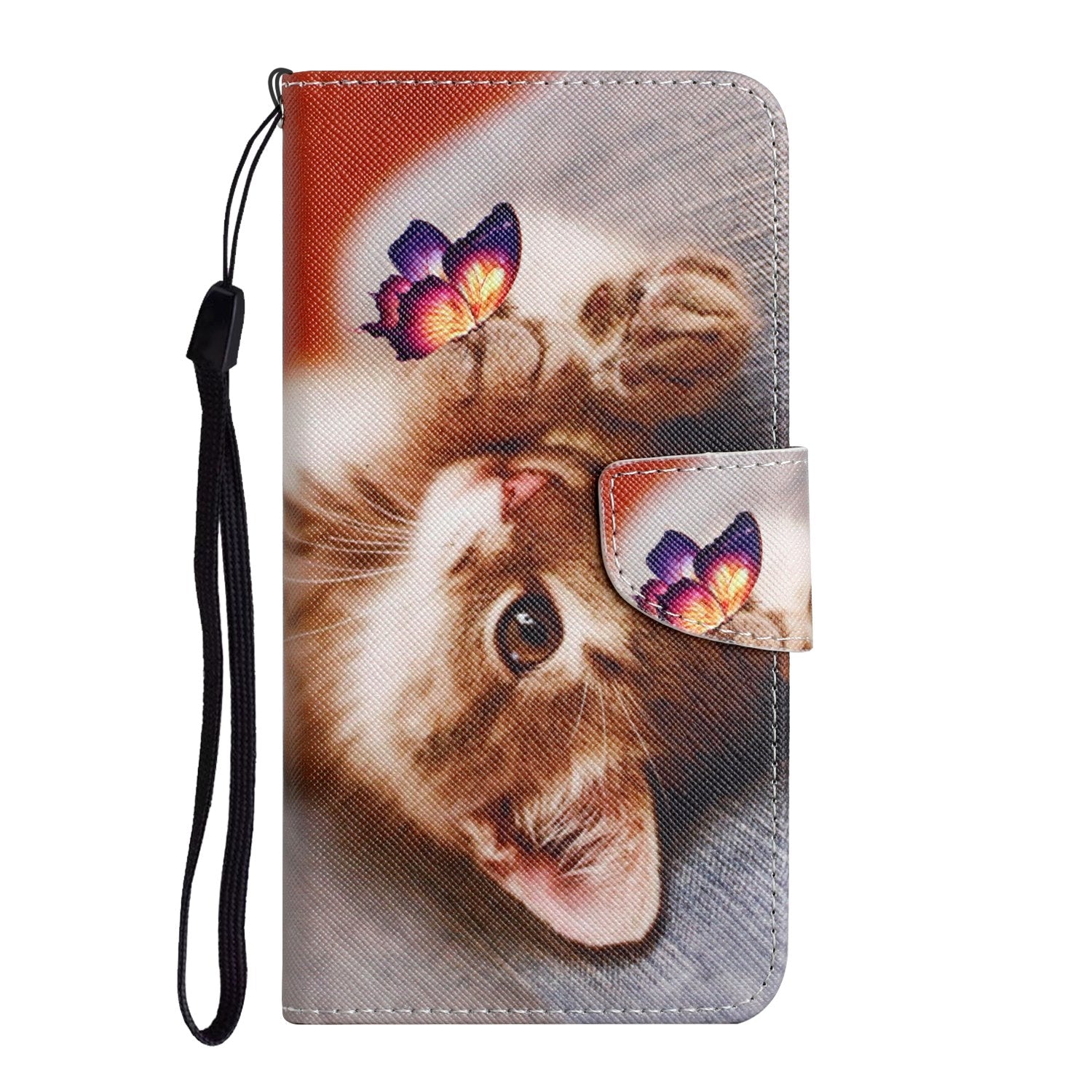 For Redmi 14C 4G Colored Drawing Pattern Leather Phone Case(Butterfly Cat)