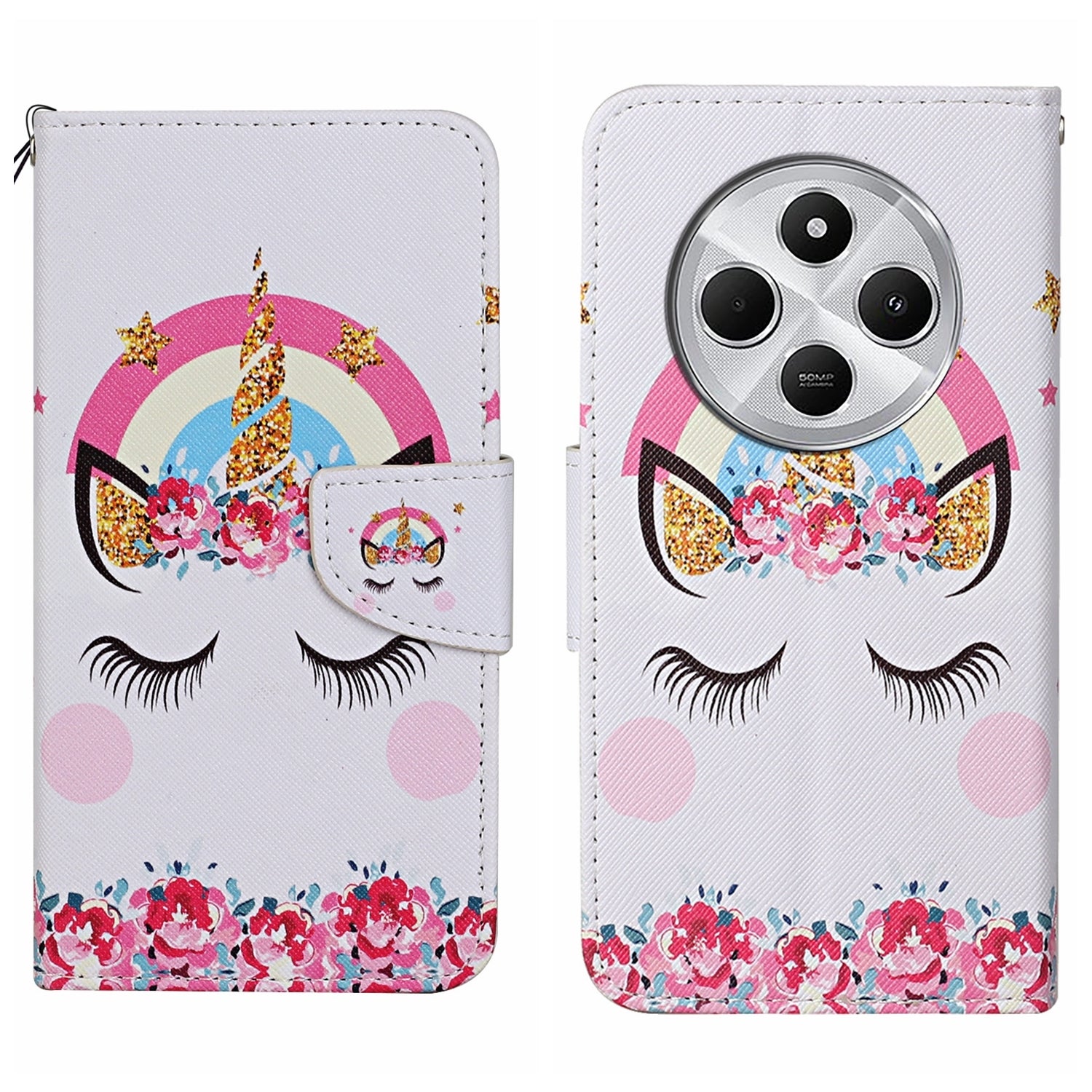 For Redmi 14C 4G Colored Drawing Pattern Leather Phone Case(Crown)