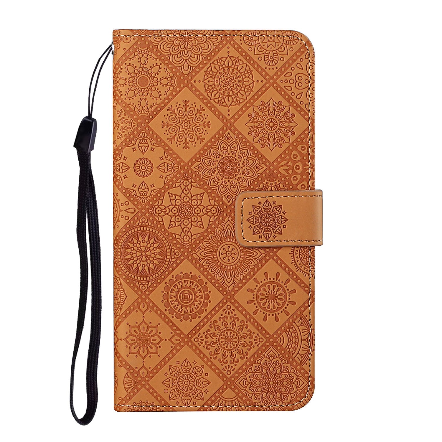 For Redmi 14C 4G Ethnic Style Embossed Pattern Leather Phone Case(Brown)